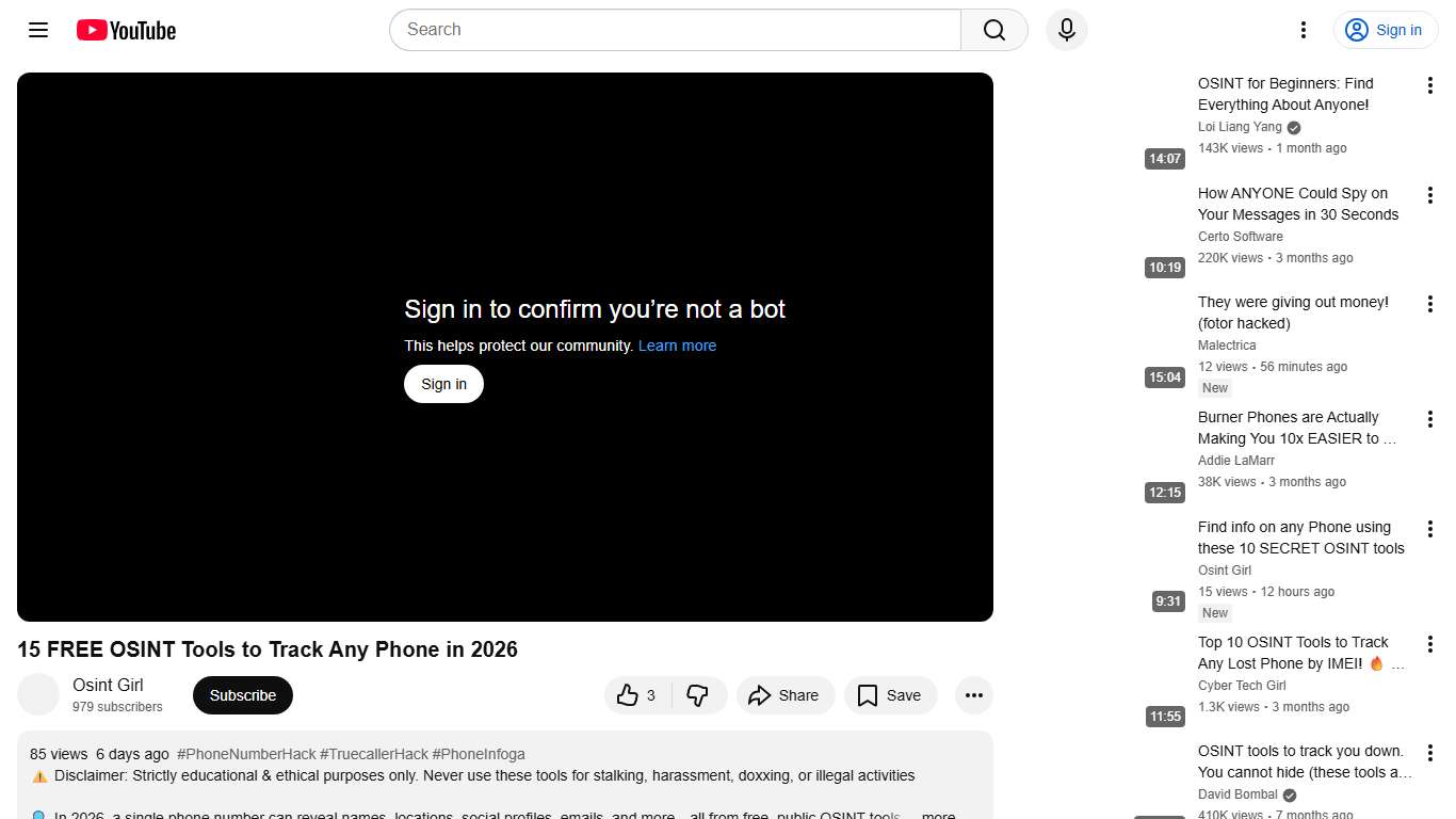 15 FREE OSINT Tools to Track Any Phone in 2026 - YouTube